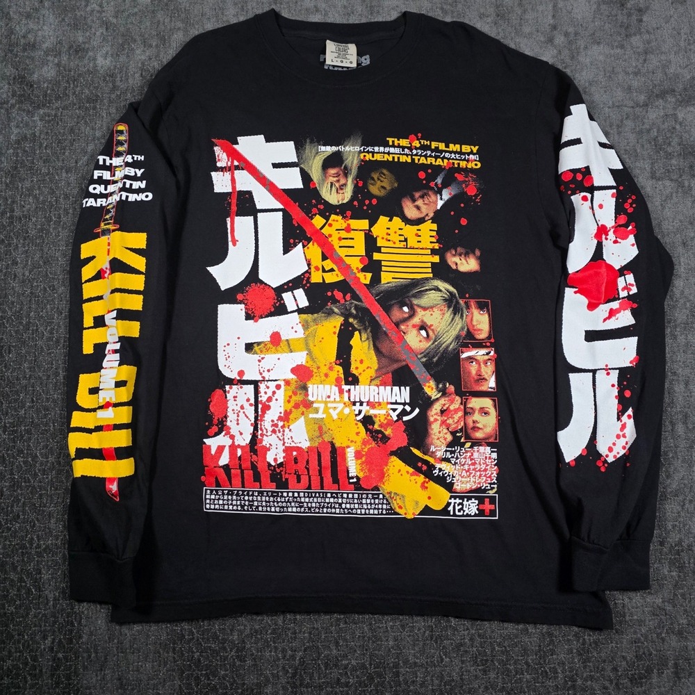 Rucking Fotten Kill Bill Vol 1 Long Sleeve T Shirt Black Mens Large L Cinema Emo